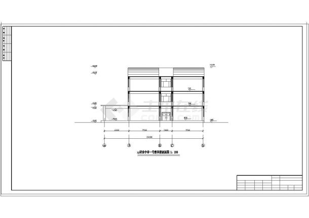 3264平米三层框架教学楼毕业设计（含计算书、建筑、结构图）-图一