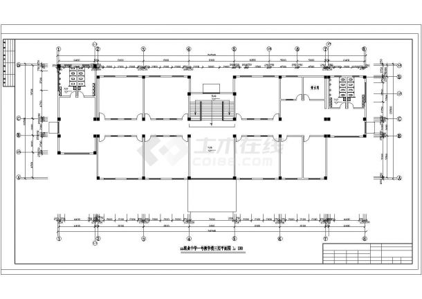 3264平米三层框架教学楼毕业设计（含计算书、建筑、结构图）-图二
