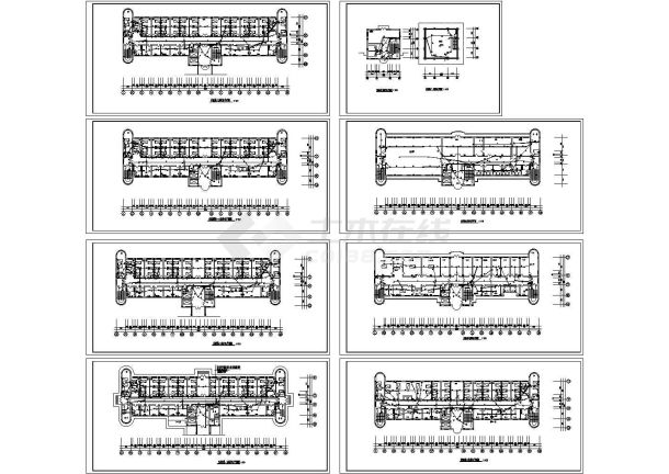 【长春】某9层住院楼各层弱电平面全套CAD详图-图一