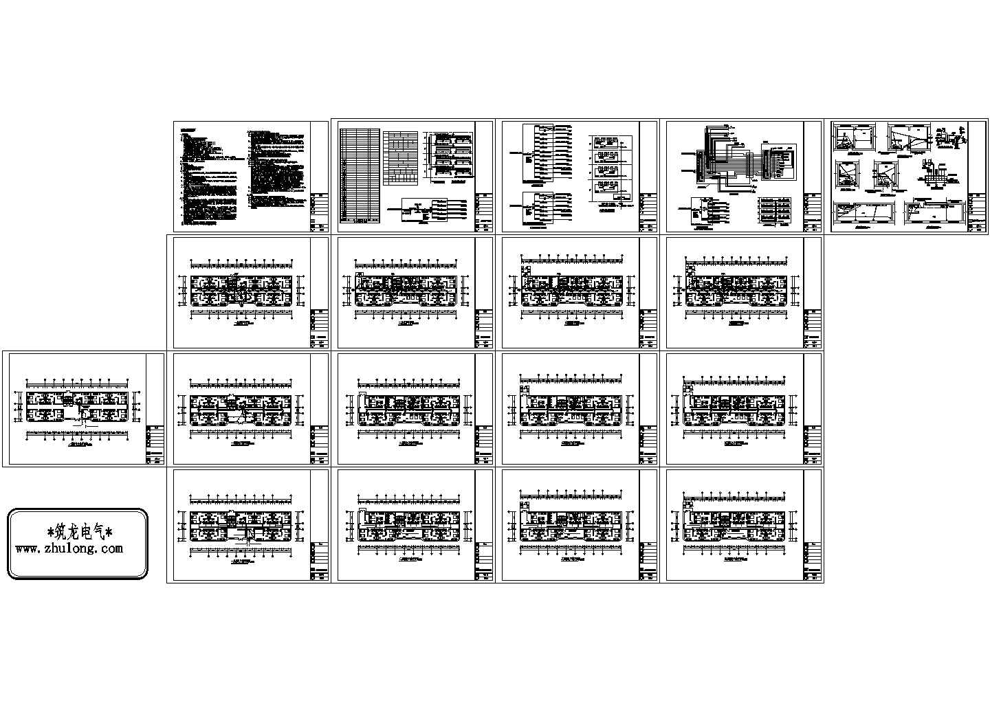 【南京】某地四层酒店全套电气施工cad图纸（含总配电箱ZX系统图）