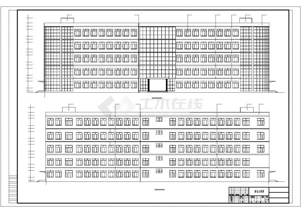 5627平米五层中学教学楼建筑毕业设计CAD图纸（含计算书）-图二