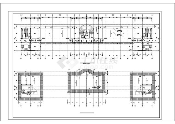 某七层钢筋混凝土框架结构教学楼（11995平方米）设计cad全套建筑方案图（含设计说明）-图二
