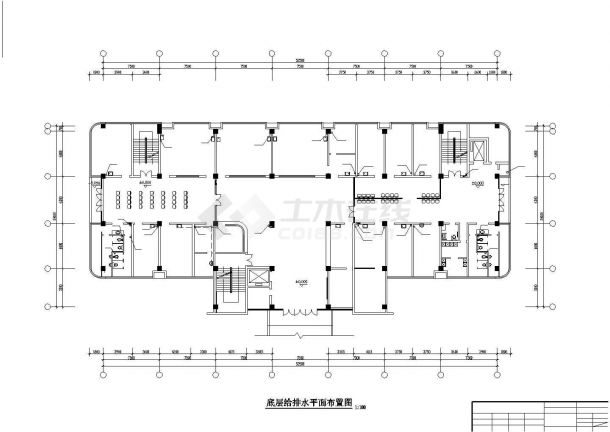 厦门市某市立医院7层综合楼全套给排水施工设计CAD图纸-图一