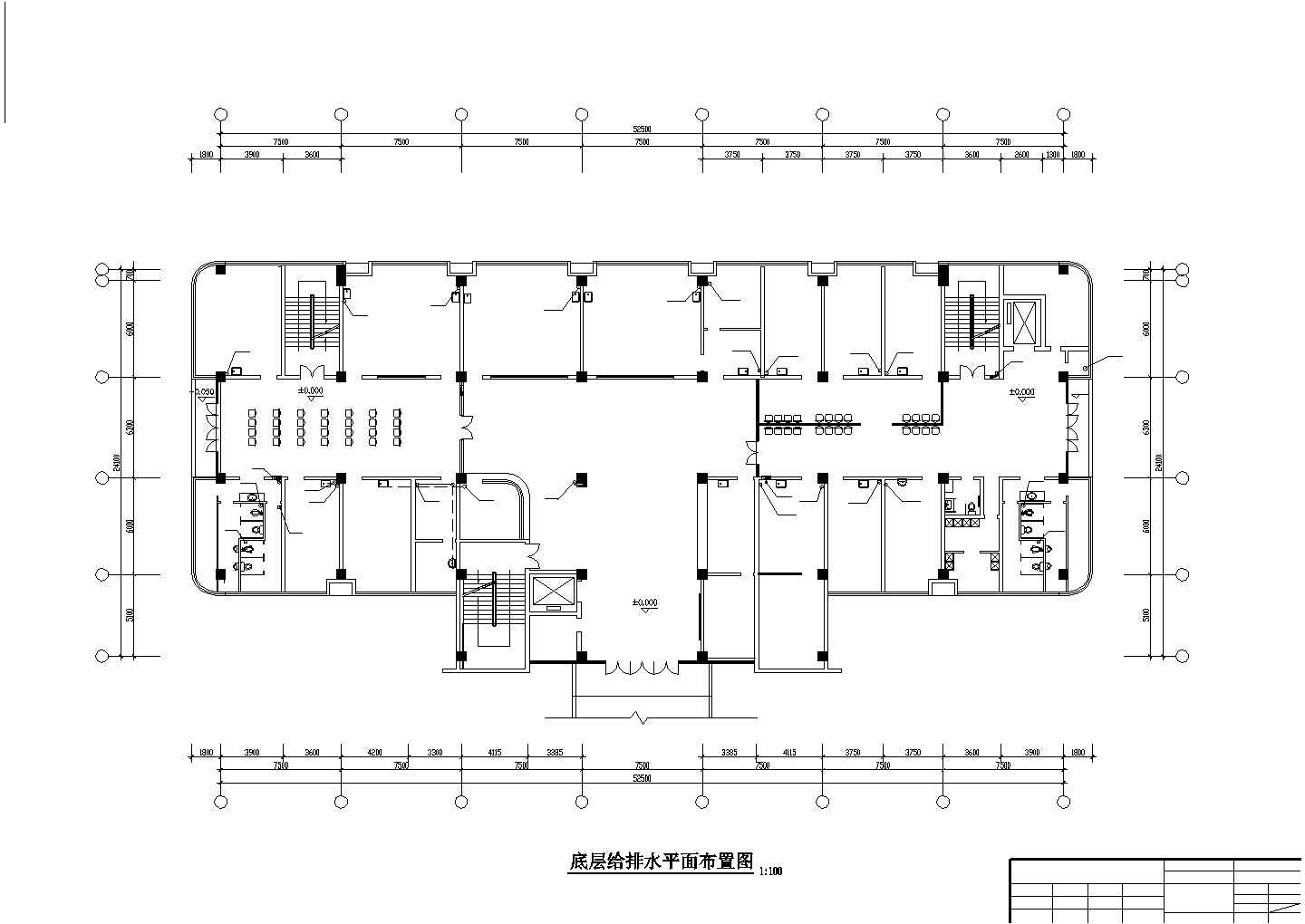 厦门市某市立医院7层综合楼全套给排水施工设计CAD图纸