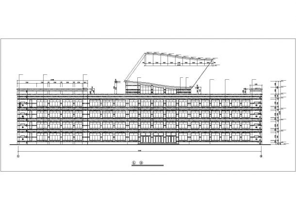 某四层框架结构教学楼设计cad建筑施工图（标注详细）-图一