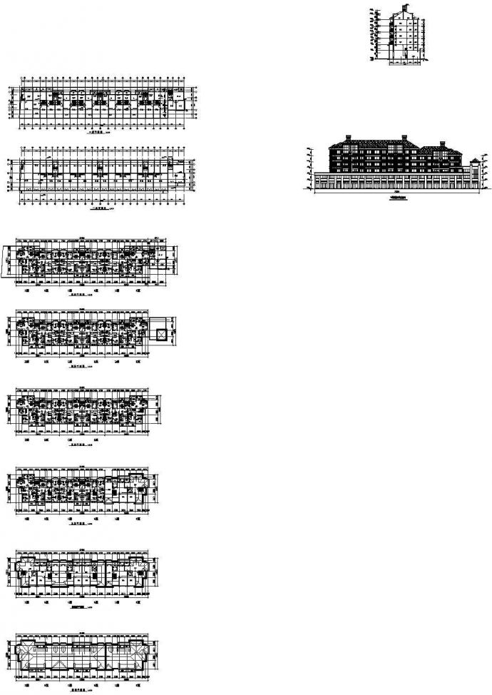 某六层公寓楼建筑方案图，10张图纸_图1