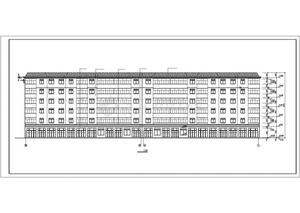 汾阳市某街道6000平米6层砖混结构商住楼建筑设计CAD图纸-图一