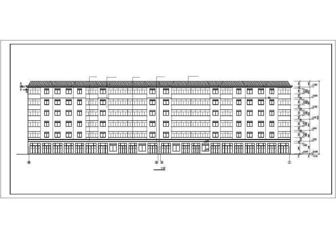 汾阳市某街道6000平米6层砖混结构商住楼建筑设计CAD图纸_图1