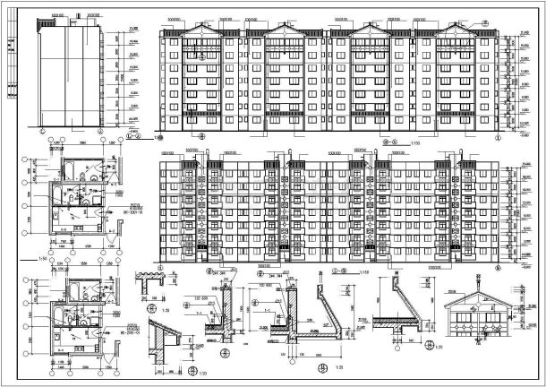 大连市某小区5100平米七层框架结构住宅楼全套建筑设计CAD图纸-图一