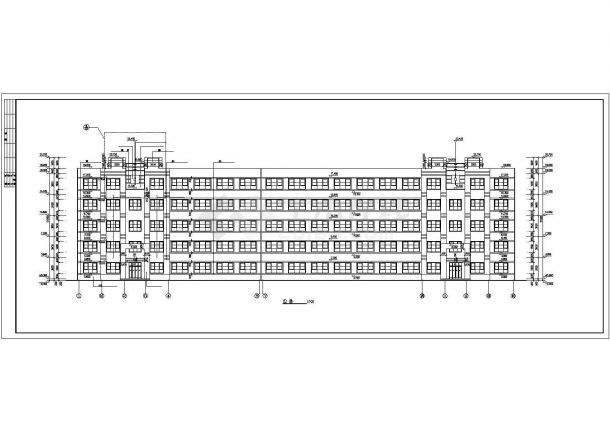 新疆某工厂6300平米五层框架结构宿舍楼建筑设计CAD图纸-图一