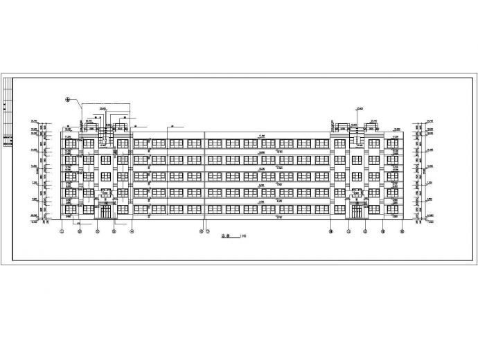 新疆某工厂6300平米五层框架结构宿舍楼建筑设计CAD图纸_图1