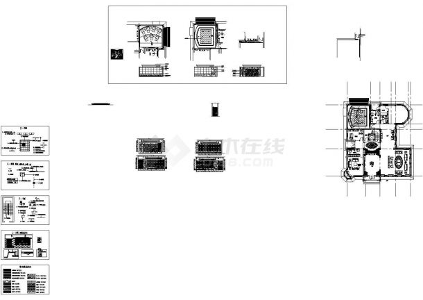 内蒙古某部长三层中式风格别墅室内设计CAD施工图-图二