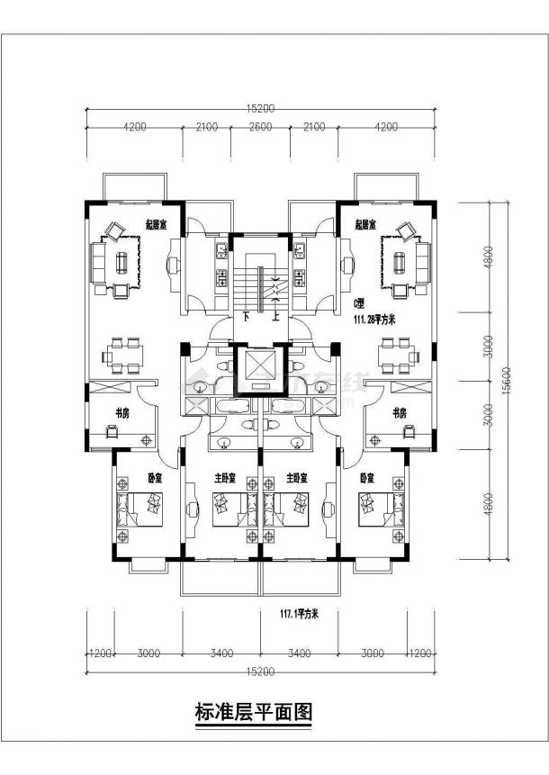 泉州市某新建小区90-130平米的平面户型设计CAD图纸（共19张）-图一