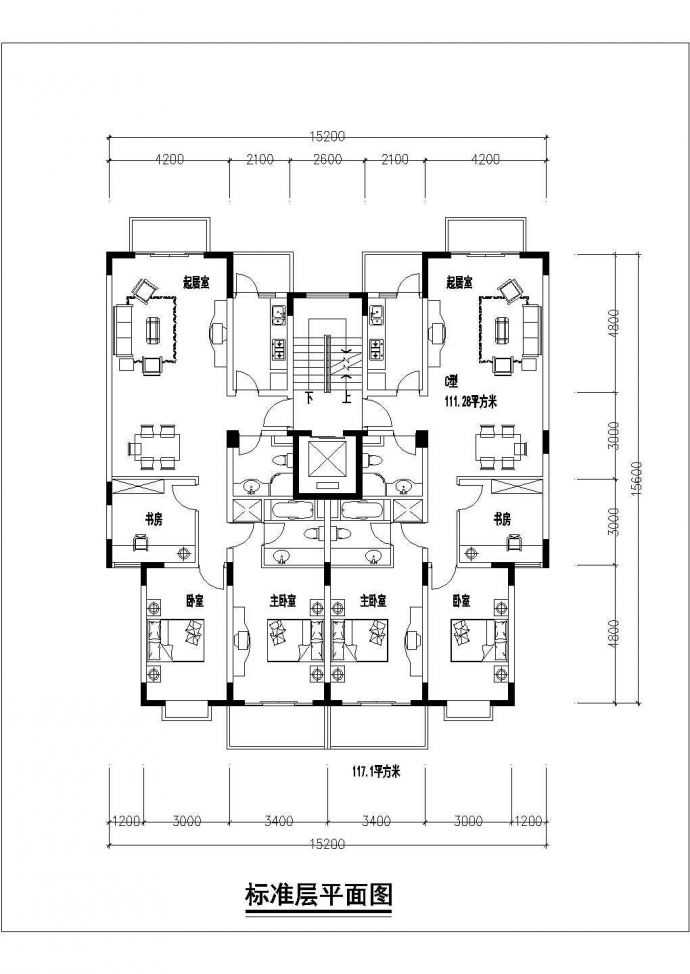 泉州市某新建小区90-130平米的平面户型设计CAD图纸（共19张）_图1