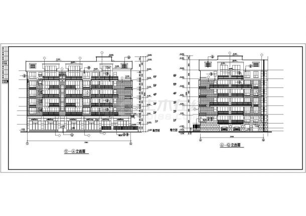 湘潭市某小区6+1层砖混结构民居楼立剖面设计CAD图纸（不含车库层）-图一