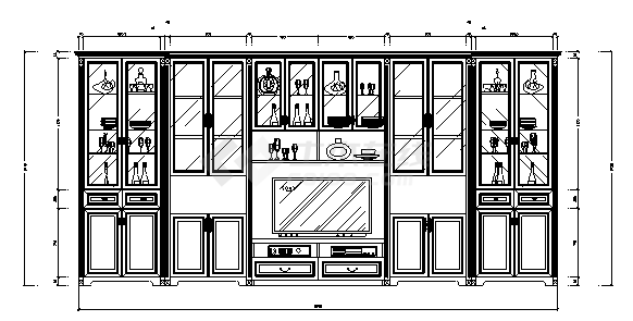 标准的装饰酒柜CAD图库(含42套设计)-图二