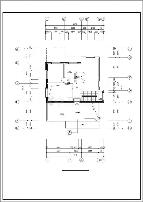 南昌市某村镇400平米3层砖混结构乡村自建楼建筑设计CAD图纸-图二
