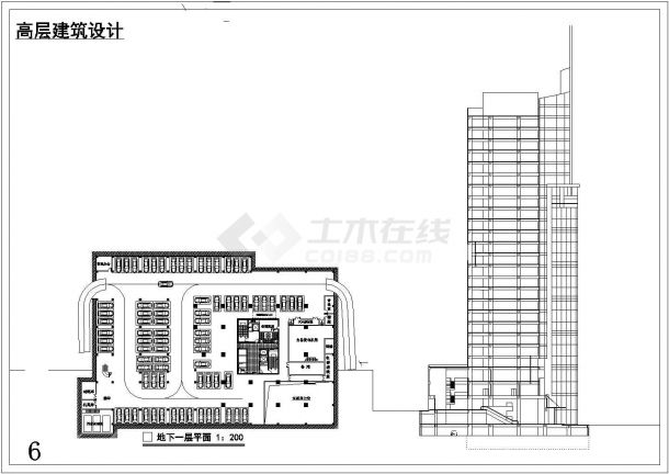 1.4万平米26层框剪结构商住公寓楼建筑设计CAD图纸（1-4层商用）-图一