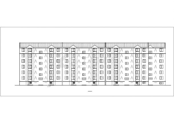 6800平米六层框架结构住宅楼建筑设计CAD图纸（不含车库和阁楼）-图二