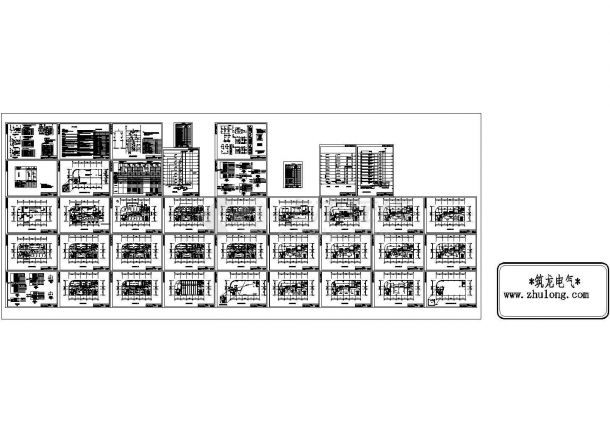 办公楼设计_十层办公楼全套电气施工CAD图纸-图二