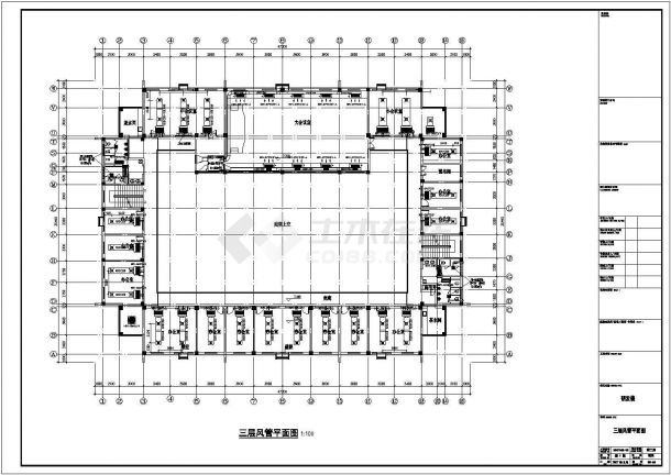 河南省某研发楼全套空调线路施工CAD图纸-图二