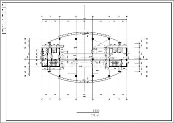 1.5万平米18层框剪结底商写字楼建筑设计CAD图纸（1-3层商用）-图一