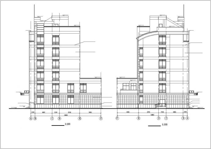 武汉市某公司4300平米7层框架结构办公楼建筑设计CAD图纸（含机房层）_图1