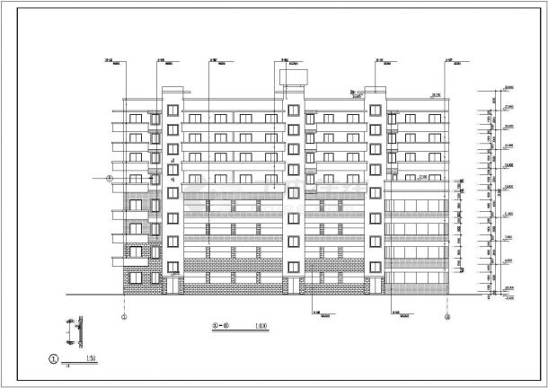 泉州市某公司5700平米8层框架结构办公楼建筑设计CAD图纸-图二