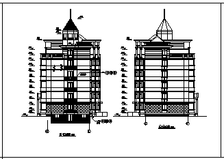 六层欧式住宅楼建筑施工cad图(带阁楼，地下室设计，共十九张)-图一