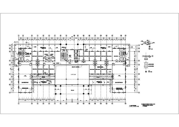 1.4万平米9层框架结构底商写字楼建筑设计CAD图纸（1-2层商用）_图1