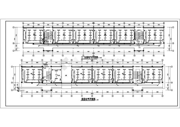 某六层中学教学楼电气施工图，标注详细-图一