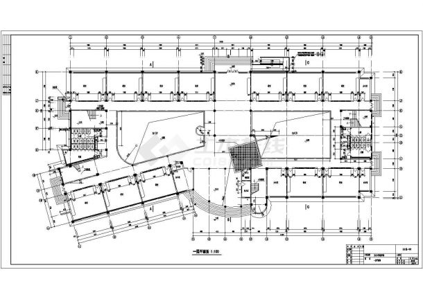 某六层教学楼施工方案cad图（共13张）-图二
