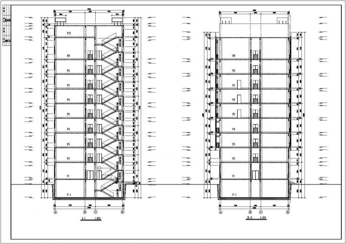 北京某生物科技公司9层框架结构办公楼全套建筑设计CAD图纸_图1
