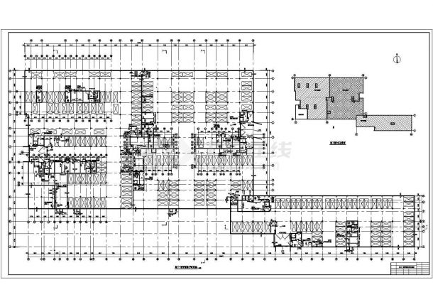 上海某商场9900平米地下一层框架结构停车场全套建筑设计CAD图纸-图二