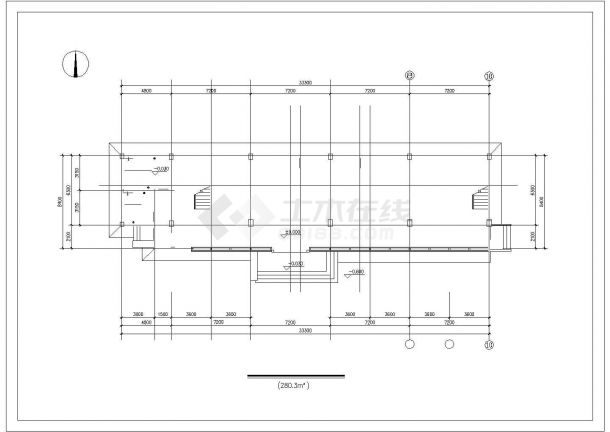 某砖混结构四层学校教学楼建筑方案CAD图（高19米）-图一