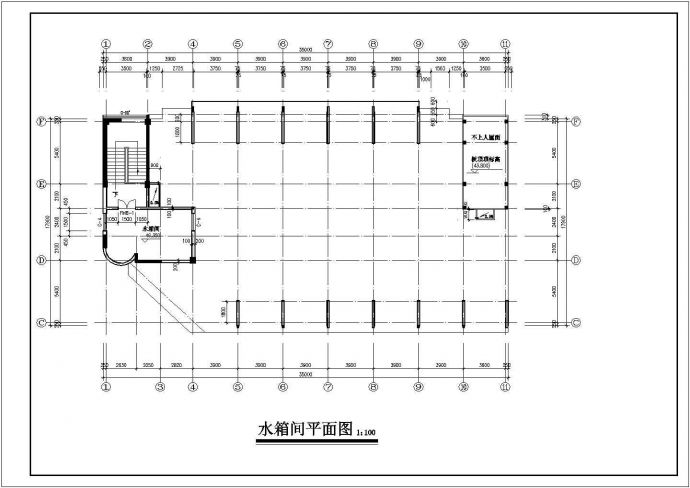 1.1万平米13层钢混框架结构商务酒店建筑设计CAD图纸（不含水箱层）_图1