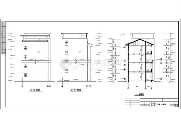 700平放米四层框架结构学校教学楼建筑施工图，共十四张-图一