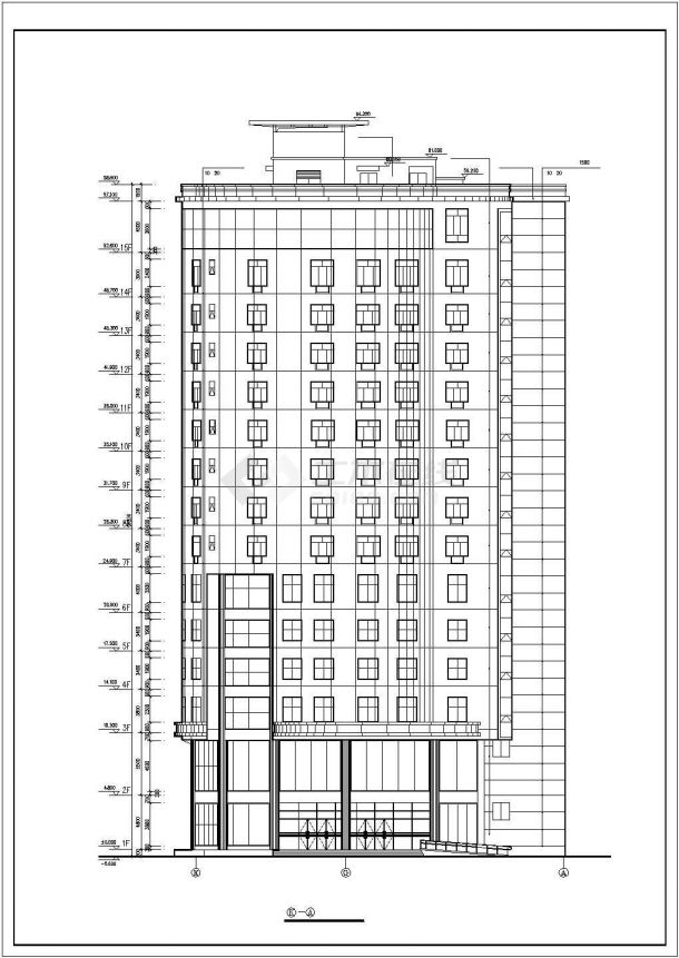 上海徐汇区某15层钢混框架结构星级酒店全套建筑设计CAD图纸-图一