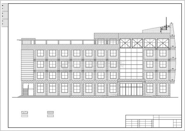 办公楼设计_某城市商业办公楼建筑布局全套设计施工CAD图纸-图一