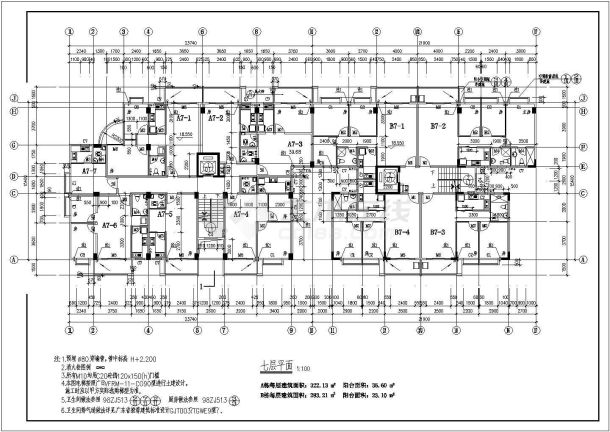建筑面积5434平方米高层商住（建筑规划图）-图二