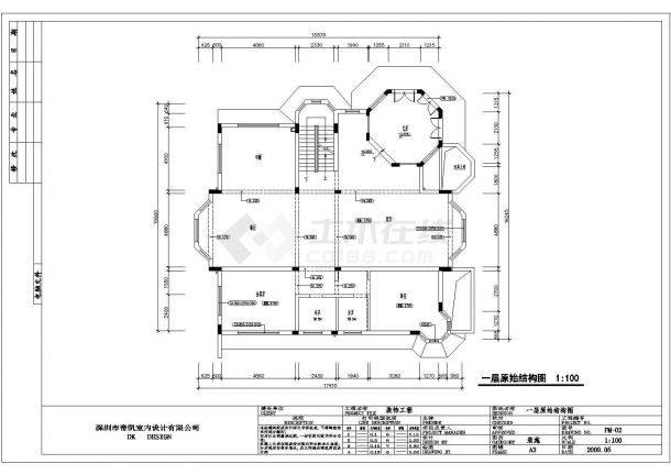 某别墅平面施工图CAD图纸-图二