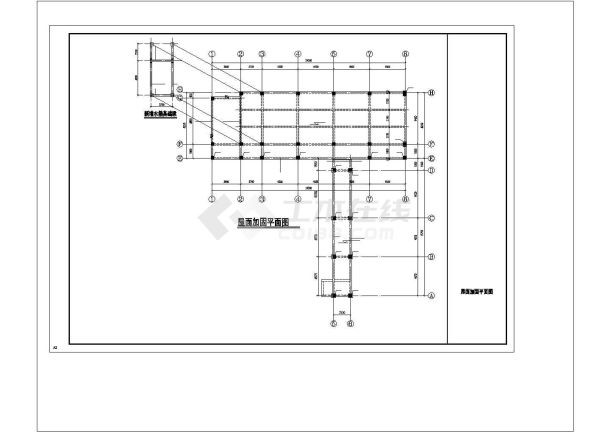 [上海]五层框架结构教学楼结构改造加固施工图CAD图-图一