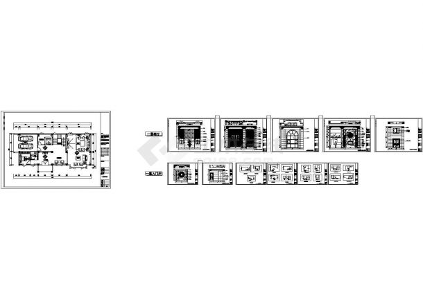 精品豪华中式四层别墅室内装修施工图（含效果图及外墙设计图）-图一