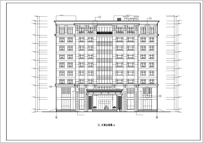 北京丰台区某临街1.2万平米10层星级酒店建筑设计CAD图纸_图1