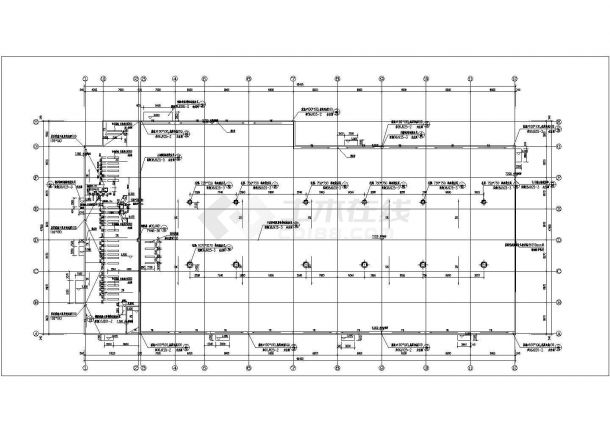 杭州市某社区3900平米单层门式刚架结构商场建筑设计CAD图纸-图一