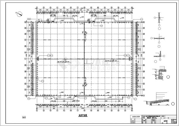 某物流园9800平米单层钢结构物流仓库建筑设计CAD图纸-图二
