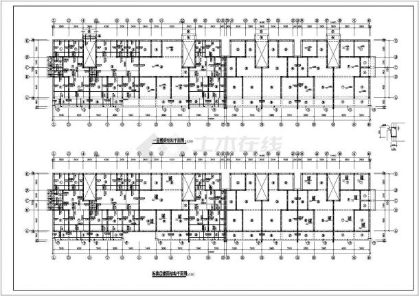 某地长64米 宽13.9米 5层砖混住宅楼结构施工图【只有图】-图二