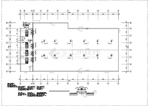 济南市某商业街2800平米单层钢结构百货超市暖通设计CAD图纸-图一