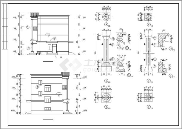 某城市高级商业餐厅建筑全套设计施工CAD图纸-图二