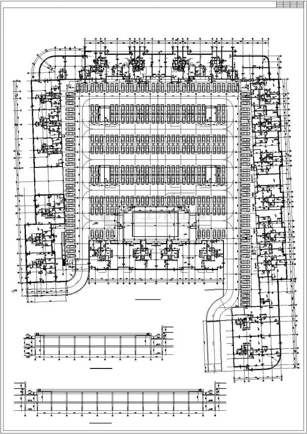 某市中心高级超市车库建筑全套设计施工CAD图纸-图一